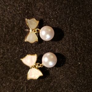 Mother of pearl and shell pearl earrings